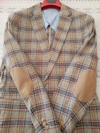 Americana Cuadros Álvaro Moreno Beige