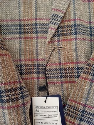 Americana Cuadros Álvaro Moreno Beige