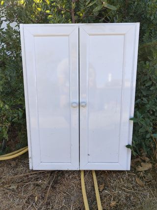 Puerta doble aluminio blanco