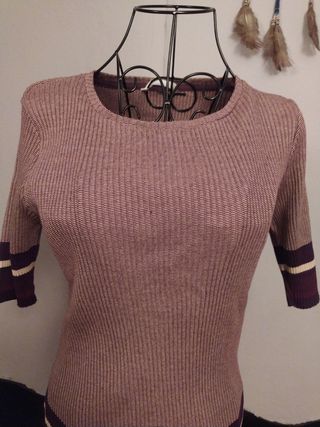 Jersey de algodón morado y blanco