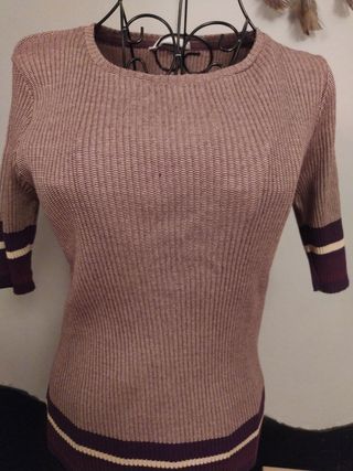 Jersey de algodón morado y blanco