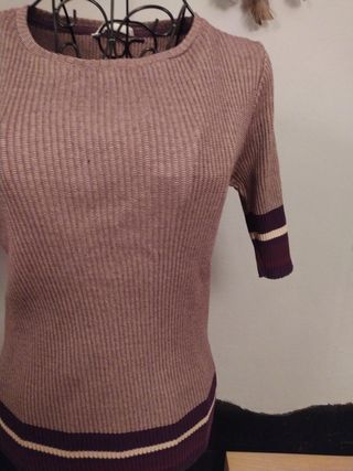 Jersey de algodón morado y blanco