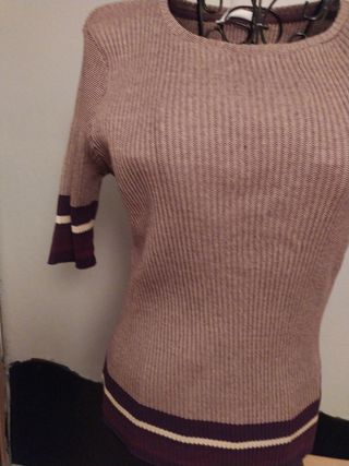 Jersey de algodón morado y blanco
