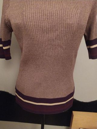 Jersey de algodón morado y blanco
