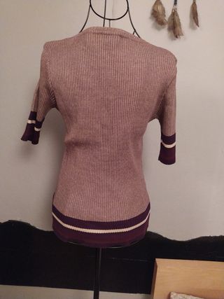 Jersey de algodón morado y blanco