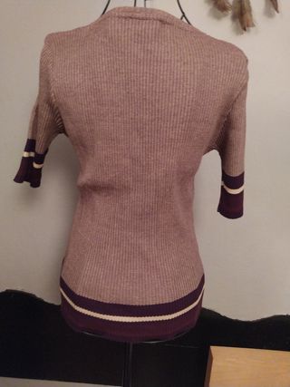 Jersey de algodón morado y blanco
