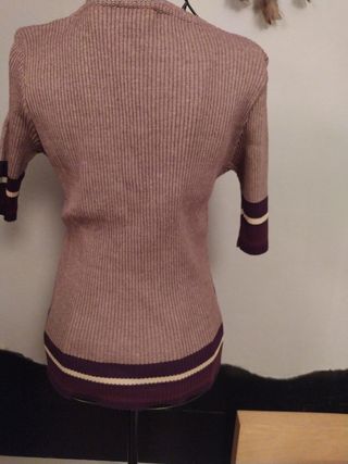 Jersey de algodón morado y blanco