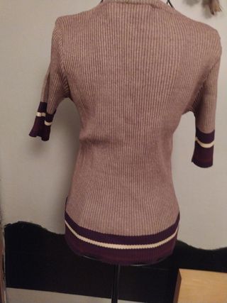 Jersey de algodón morado y blanco