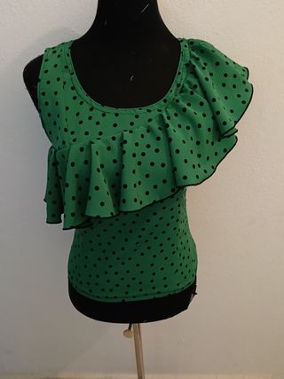 Camisa flamenca verde lunares