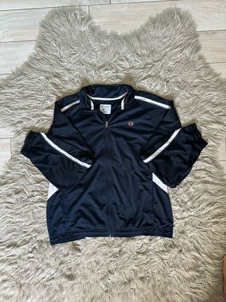 Giacca Champion Blu Navy Full Zip Sportiva Vintage