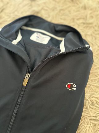 Giacca Champion Blu Navy Full Zip Sportiva Vintage
