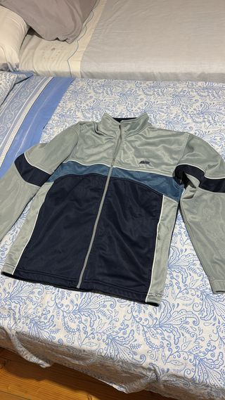 Chaqueta infantil niño azul y gris, talla 14 años