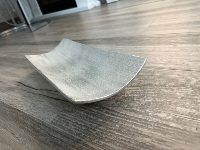 Bandeja decorativa plateada