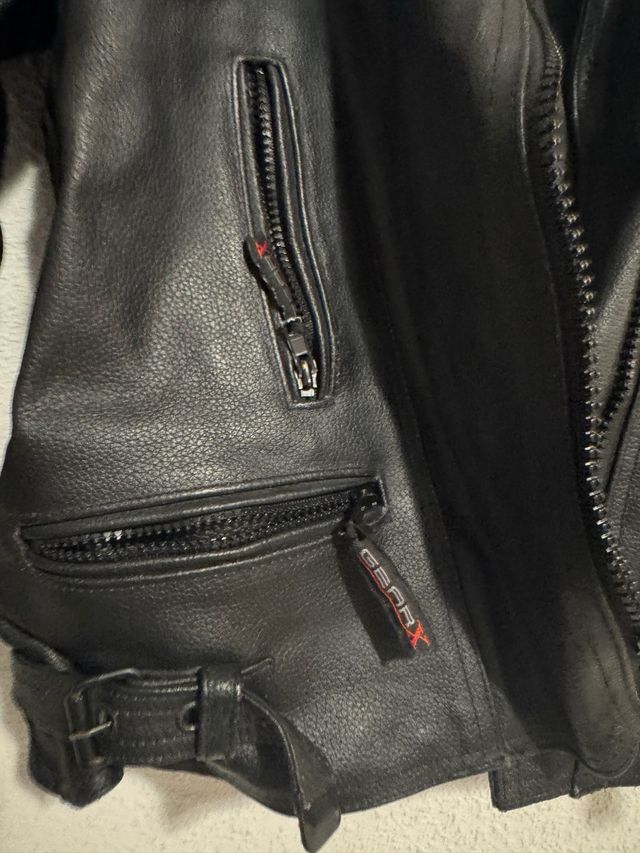 Chaqueta Biker Cuero Negra