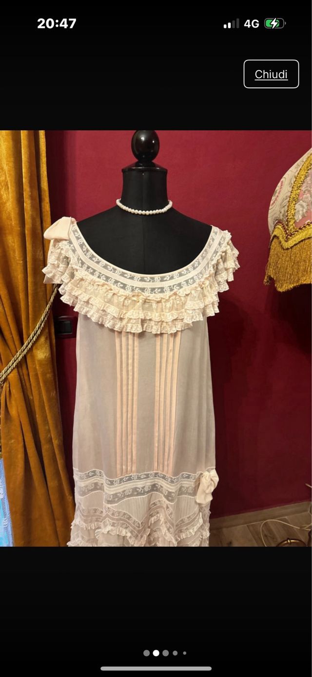 Vestaglia in seta antica beige rosa