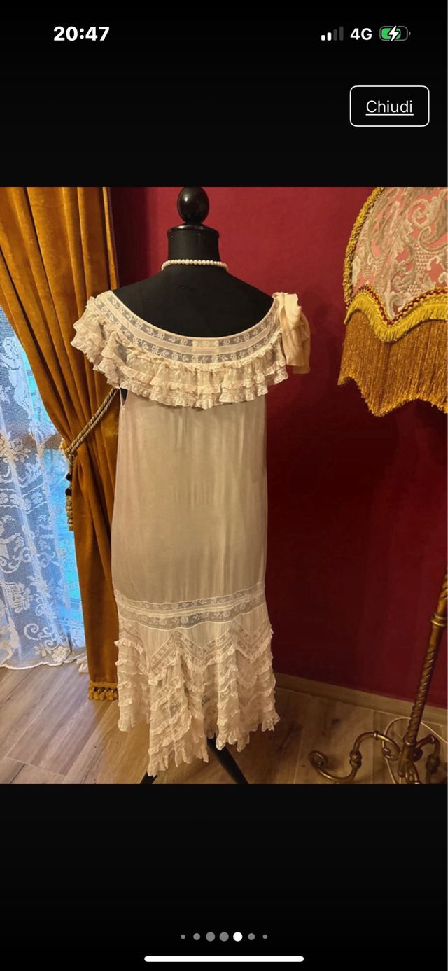 Vestaglia in seta antica beige rosa