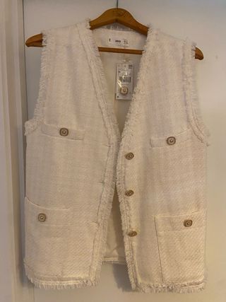 Chaleco Mango Blanco Talla M