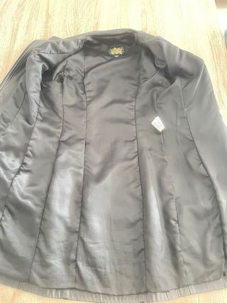 Chaqueta Larga de Cuero Negra