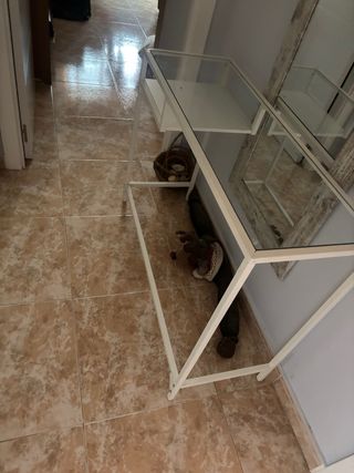 Escritorio con cristal + silla nórdica -conjunto-