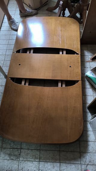 Mesa de comedor extensible de madera