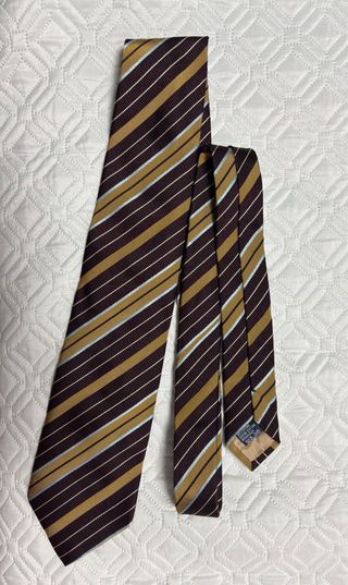 Corbata Burberry Rayas Marrón y Dorado