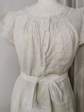 Camisón de lino crudo