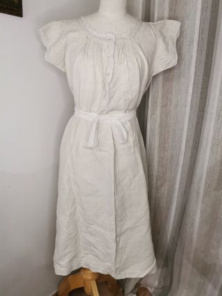 Camisón de lino crudo