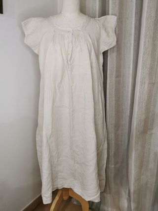 Camisón de lino crudo