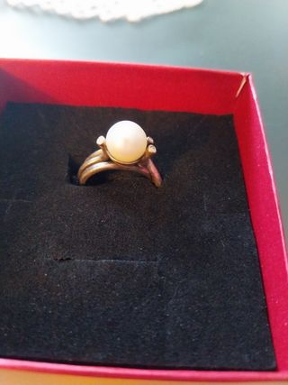 Conjunto Anillo y Pendientes Perlas Plata