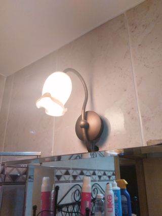 Aplique de pared metal y cristal