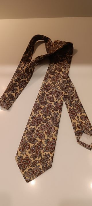 Corbata Paisley Beige y Marrón
