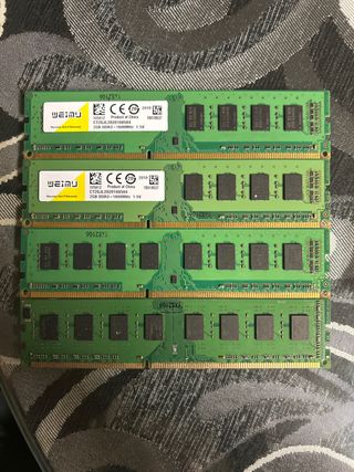 Memoria RAM DDR3 2GB 1600MHz WEIMU 4 módulos