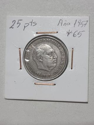 Moneda 25 pts Francisco Franco 1957