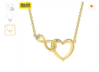 Collar Corazón Infinito Bañado en Oro