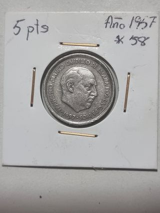 Moneda 5 pts Francisco Franco 1957