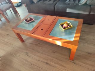 Mesa de centro madera y cristal