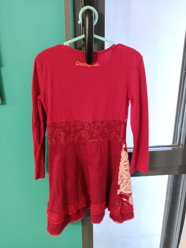 Vestido niña 4 años Desigual rojo estampado flores