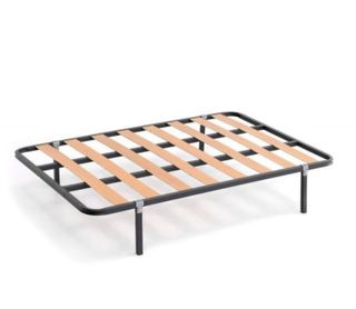 Somier metálico con láminas de madera, con patas