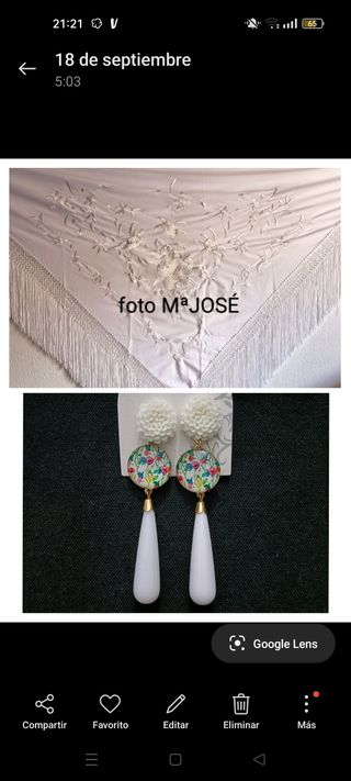 Mantoncillo y pendientes de flamenca