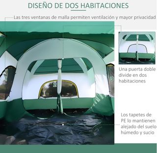 Tienda de campaña familiar verde