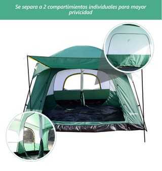 Tienda de campaña familiar verde