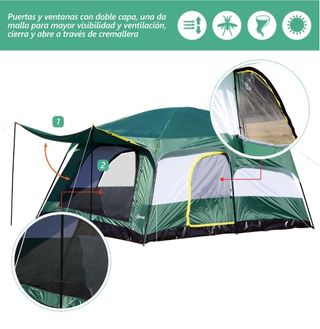 Tienda de campaña familiar verde