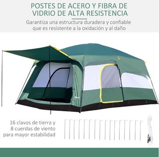 Tienda de campaña familiar verde