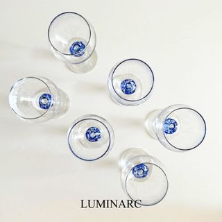 Conjunto 6 Copas Luminarc Vintage com Pé Azul
