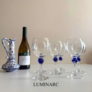 Conjunto 6 Copas Luminarc Vintage com Pé Azul
