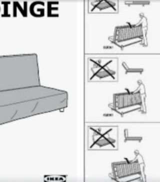 Sofá Cama IKEA Morado Tela