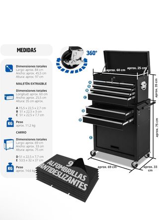 oferta Carro de herramientas negro