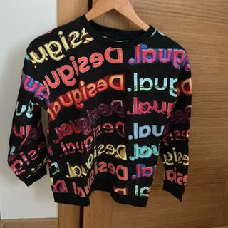 Sudadera Desigual Negra con Estampado Multicolor