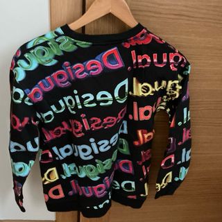 Sudadera Desigual Negra con Estampado Multicolor