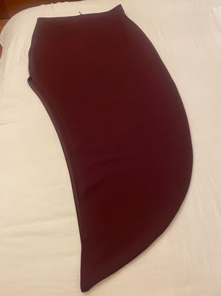 Falda Zara Crepe Asimétrica Morado